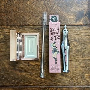 NIB Benefit Cosmetics 24-HR Brow Setter Clear Eyebrow Gel & Patrick Ta Wax Brush